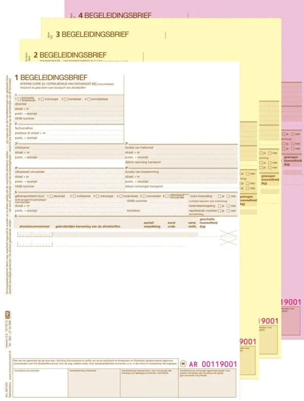 PrintCMR model 580404 Begeleidingsbrief