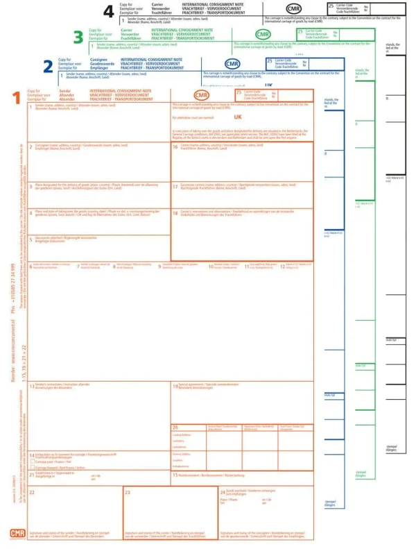 PrintCMR model 1004826 Engelstalige CMR